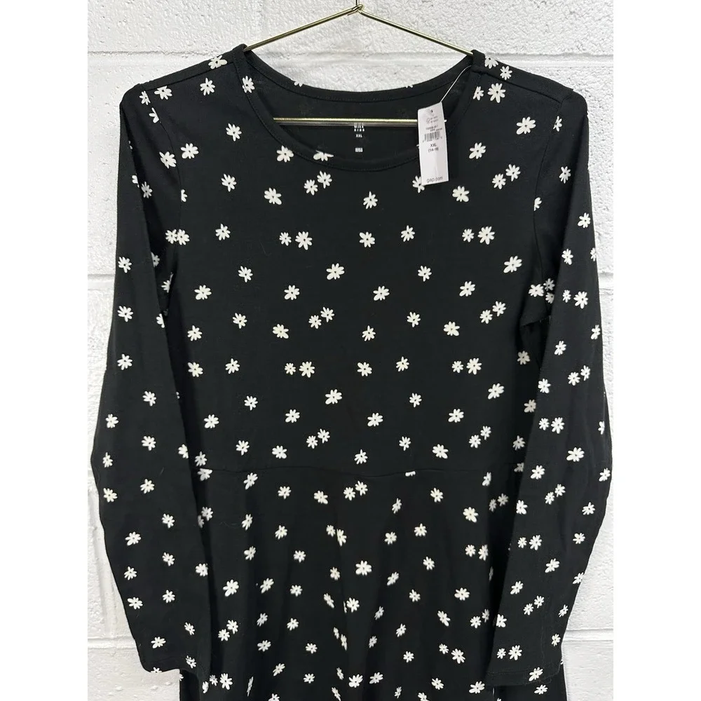 GAP Skater Dress Black White Floral / Girls' XXL 14-16‎